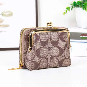 Jireh Store High Quality Small Wallet PU Leather Korean Fashion 2 Zipper Double Compartment Mini Wallet Money Cash Coin Purse Business Billfold Pocket Credit Cover Multi Card Ladies Women Wallet & Coin Purse On Sell