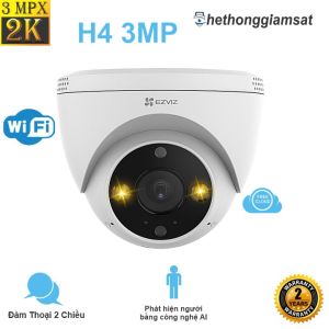 Camera IP Wifi Dome EZVIZ H4 3MP 2K Đàm Thoại Màu Bang Đêm Chống Nước Bảo Hành 24Th Chính Hãng