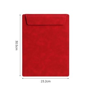 LUMIYA 1pc Da PU Giá đỡ rượu vang Da lộn A4/A5/A6/A7/B5 Thư mục tệp Đa chức năng có khe cắm bút Kẹp tài liệu Văn phòng trường học