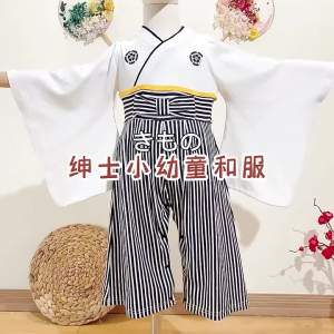 Children Kimono Romper Japanese Baby Bodysuit Printing Long Sleeve Jumpsuit Kids Boy Bow Kimono Suits Crawling Coat