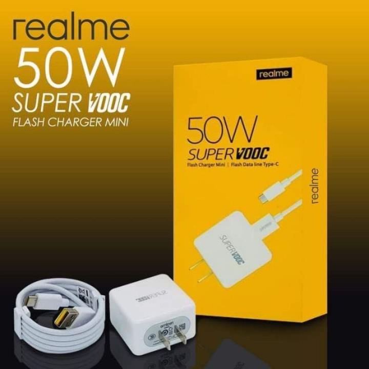original Realme 50W Super VOOC charger Type c Flash charging wall charger with Type C data cable Micro USB Cable Lazada PH