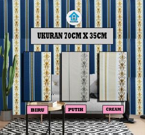 HT Wallpaper Batik 3D Motif Bunga Garis Lurus Wall paper Aluminium Foil