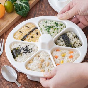 KHUÔN NẶN cơm viên sáu trong một để làm sushi Nhật Bản và onigiri với bọc rong biển