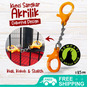 SEMPATI Rantai Kunci Kandang Akrilik Warna Warni Gembok Rantai Kunci Pengaman Sangkar Rantai Kunci Kandang Burung Kucing Anjing Sugar Glider Hamster Tupai Monyet Dll KCWRN