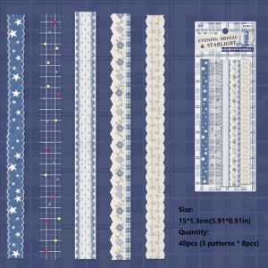 PLLEWY 40sheets/1pack Lace Post Office Scrapbook Stickers Retro Kawaii DIY Journal Stickers Self-adhesive Planner Stationery Sticker For Schools and Offices