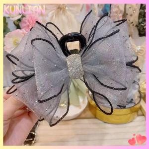 [KUNLIAN] กิ๊บหนีบผมไรน์สโตนรูปโบว์ตาข่ายสไตล์เกาหลีสำหรับผู้หญิงกิ๊บหนีบผมหรูหราแนววินเทจเครื่องประดับผมแฟชั่น