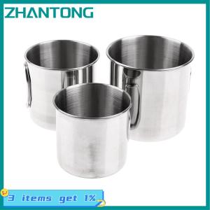ZHANTONG 1PC thép không gỉ gấp xử lý Cup xách tay Carabiner cup ngoài trời cắm trại cup Đối với trang chủ ngoài trời cắm trại phụ kiện