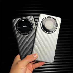 Luxury Matte PC Hard Metallic Bumper Phone Case For Huawei Mate 60 50 40 Pura70 P70 Ultra Pro Plus Frosted Stripes Pattern Funda