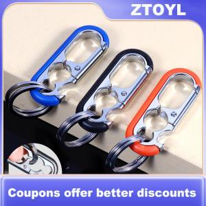 【ZTOYL】 Creative Multi-function Car Keychain Portable Wine Bottle Can Opener Keyring Men Metal Key Chains Party Bar Kitchen Tool Gadgets