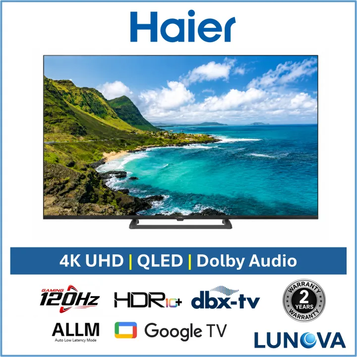 Haier S80GUX 50" 55" 65" 75" QLED 4K UHD Google Smart TV 120hz Gaming