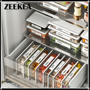 Zeekea Food Storage Containers Stackable Refrigerator Freezer Organizer Fresh Keeper Container with Vented Lids