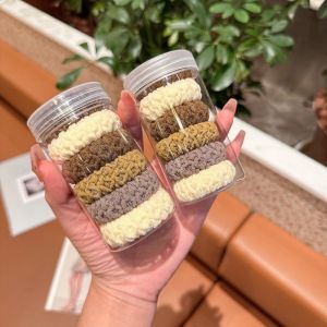 SET HỘP 6 DÂY BUỘC TÓC Dây Thun Buộc Cao Su Không Đường May Chun Cột Tóc Đuôi Ngựa Cao Cấp