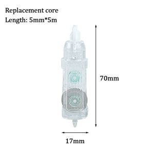 Colorful 360° Rotatable Correction tape Press Type 5M Replaceable Refill School Office Supply