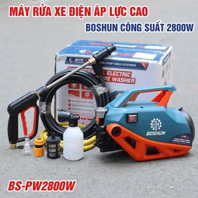 Máy Rửa Xe Gia Đình BOSHUN BS-PW2800W Công Suất 2800W Dây Xịt Dài 12M - Bảo Hành Chính hãng 6 tháng