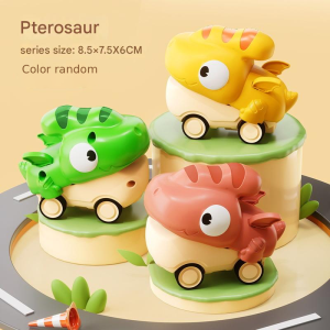 Childrens educational and fun toy car hand-pushed inertia pull-back dinosaur car cartoon sliding dinosaur car