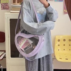 เข็มกระเป๋าสะพายข้างอนิเมะกระเป๋าถือสะพายไหล่ใสแบบญี่ปุ่นสำหรับเด็กนักเรียนหญิงแสดงภาพขนาดใหญ่ Itabag
