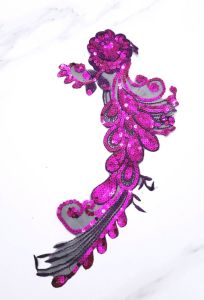 Hoa thêu kim sa may lên áo . kích thước 40cm