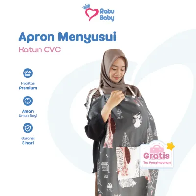 Ratu Baby - Apron Menyusui Kain Katun CVC UK 75 x 85 CM