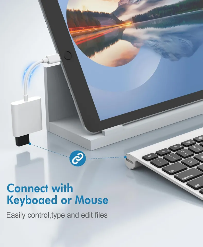 USB Camera Adapter for iPhone iPad,Lightning to USB OTG Female - Main Image