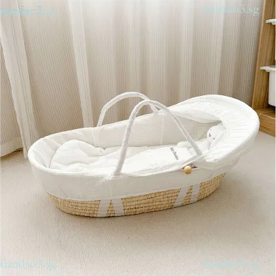 Baby Cradle Portable Bassinet Sleep Basket Bed-in-Bed Newborn Handheld Basket Baby Recliner Handwoven YZX