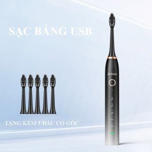 BÀN CHẢI ĐIỆN THẾ HỆ MỚI JIALAIYA 5IN1- TẶNG KÈM ĐẦU RỬA MẶT - CHĂM SÓC RĂNG MIỆNG HIỆU QUẢ