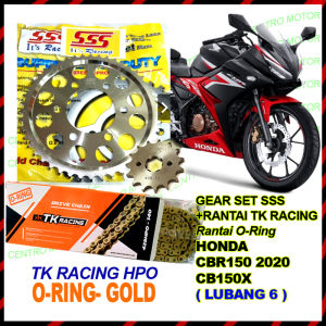 Gear set CB150X/CBR150 2020 lubang 6+rantai heavy duty SSS/TK/RK TAKASAGO
