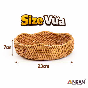 Khay Mây Tre Đan – Giỏ Đựng Trái Cây Đồ Khô Decor Nhà Ở Phòng Khách Đa Dụng