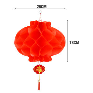 Đèn lồng màu đỏ trung quốc 5-12inch có thể gập lại giấy nhựa tổ ong lễ hội truyền thống năm mới 2024 đồ trang trí treo lên không thấm nước