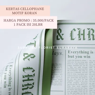 SFS - [5 LEMBAR] KERTAS CELLOPHANE KORAN TAHAN AIR WATERPROOF WRAPPING PAPER WRAP BUNGA FLORIST DIY KOREAN STYLE CELLO KERTAS BUKET BUNGA WATERPROOF