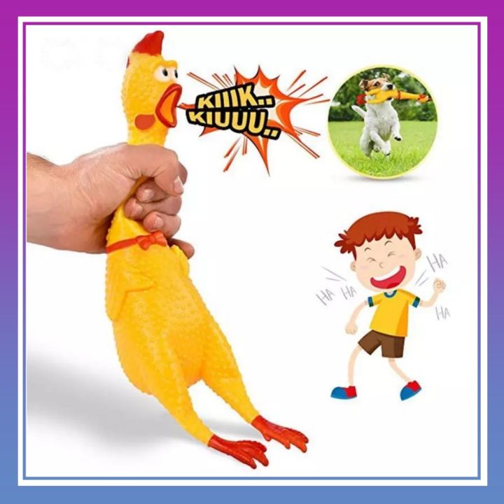Happy Pet Funny Easter Squeeze Screaming Mini Rubber Chicken Toys Sound