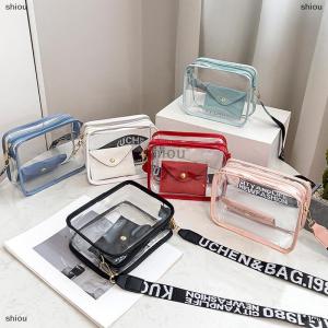 [COD] shiou Phụ Nữ Trong Suốt bagwith PVC rõ ràng PURSE Crossbody Vai Túi với dây đeo có thể tháo rời