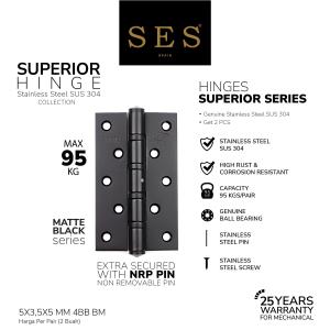 Engsel Pintu - Hinge SES 5 x 35 x 5mm 4BB Q18 BM Sus 304