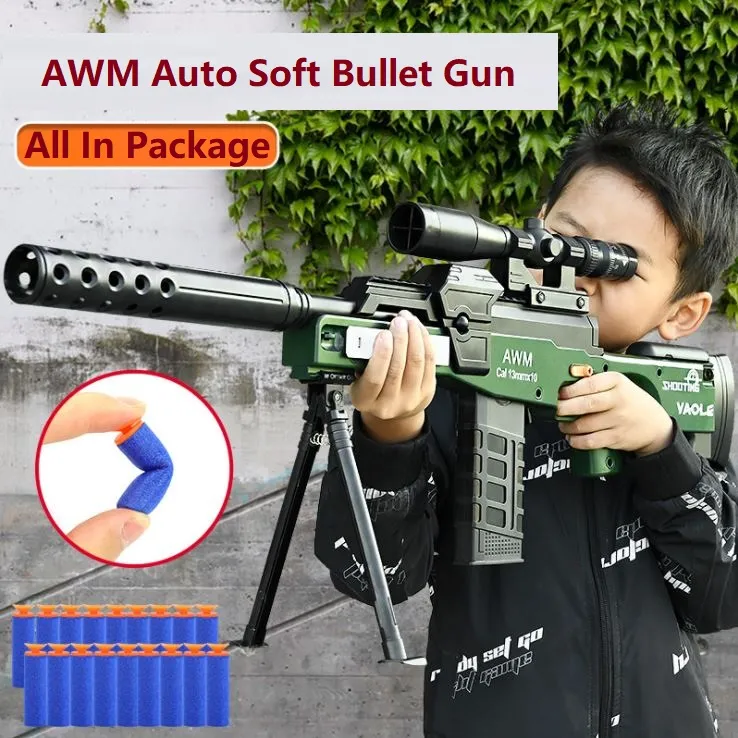 Grey's World] AWM Sniper Raffle, Blaster Nerf Gun, softbullet gun