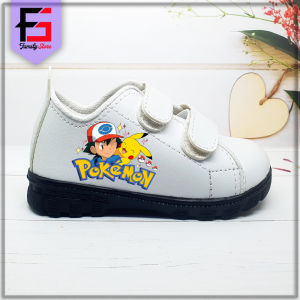 Sepatu Sneakers POKEMON Anak Keren Lucu / Sepatu Kets Perekat Anak Karakter Ash Pikachu Sport Trendy