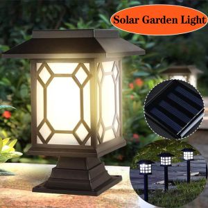Lampu Solar Pagar Taman 5 LED Model Minimalis Besar / Lampu Tenaga Surya Sensor Cahaya Bisa Untuk Pagar