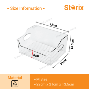 Storix PET Material Portable Bookshelf with Both Sides Handle A4 Documents Papers Transparent Storage Organizer Tray
