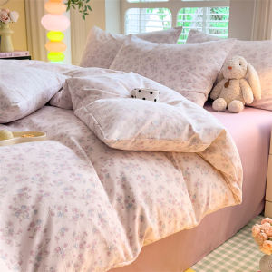 Dansunreve ปลอกผ้านวม 6ฟุต 5ฟุต แบบดอกไม้ นุ่มสบาย ไม่ซีดจาง นุ่มสบาย ดอกไม้/กระต่าย 3ฟุต 3.5ฟุต ปลอกผ้านวม tulip duvet cover
