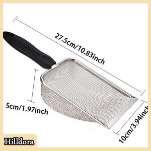 [Hilldora] อุปกรณ์ทำความสะอาดสัตว์เลี้ยงพลั่วอุจจาระทำจากสแตนเลสพลั่วตักอุจจาระแมวพลั่วตักทรายสัตว์เลื้อยคลานพลั่วตาข่ายหน้าจออุจจาระ