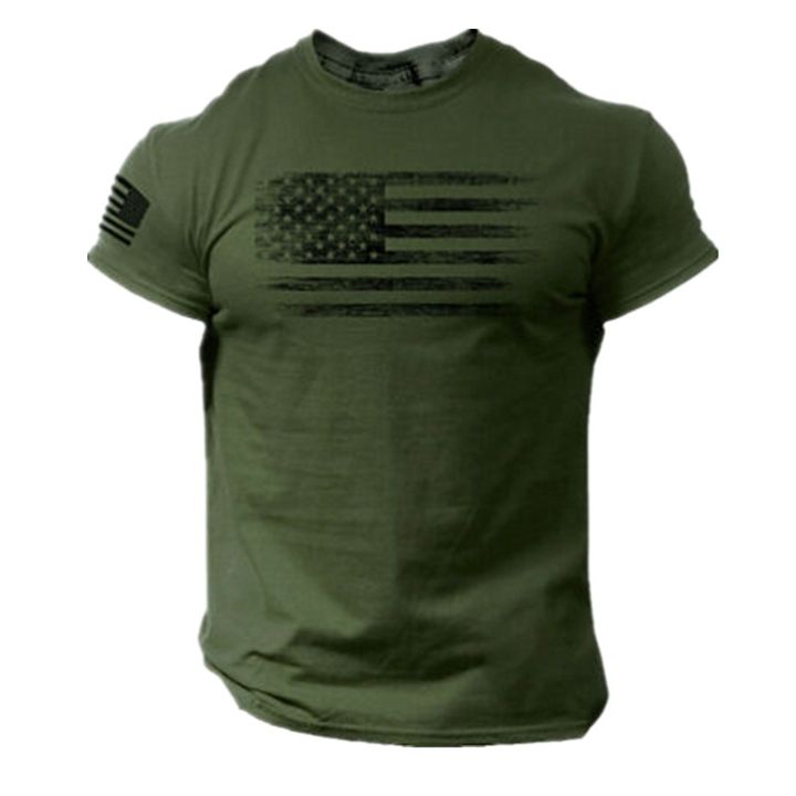 Spartan Distressed US Flag T-Shirt In Military Green - Small - Foto 5