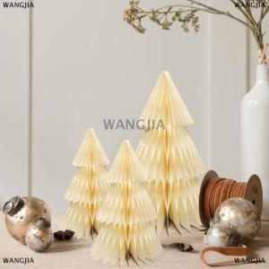 [COD] WANGJIA 15 20 25 30cm Mini Origami Christmas Tree Ornament Scene Props Santa Claus Mini Christmas Tree Atmosphere Decoration Supplies