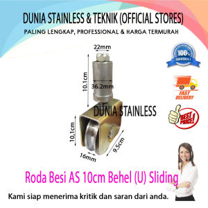 Roda Besi AS 10cm Behel (U) SLIDING