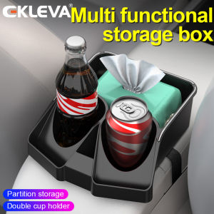 EKLEVA Automotive Cup Holders Double Cup Holders Car Seat Organizer Car Seat Storage Wear-Resistant Console Storage Organizer For Car