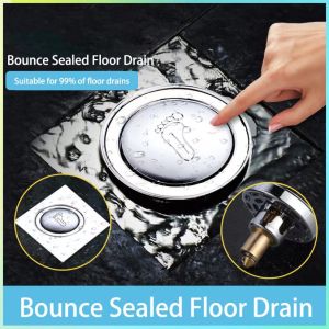 Shower Stainless Steel Hotel Easy Clean Bathroom Bouncing Durable Waste Cover Floor Drain Shower Stall Drain Hair Catcher Drain Protector Strainer Drain Cover for Bathroom Square Shower Floor Drain Stainless Antirust Upgrade