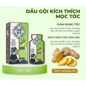 Dầu Gội Gừng Tươi 20g x10 Gói – Giảm Rụng Kích Mọc Tóc Nuôi Da Đầu Khỏe Hương Gừng Thư Giãn