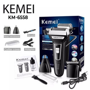 Alat Cukur Tanpa Kabel Kemei 6558 / KM-6558 Hair Clipper Shaver Trimmer 3in1 Cukur Rambut Trimmer Alat Cukur Rambut Kemei - BISA COD