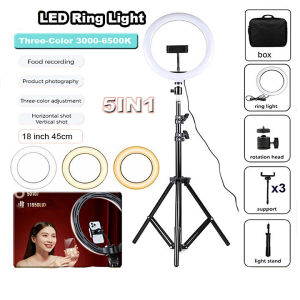 Original 18 inch 45cm LED Ring Light 210cm tripodStand Adjustable Fill Light Video and Ring Fill Light w/remote Live Vlog Studio Lighting With Tripod Stan For Live Video Streaming