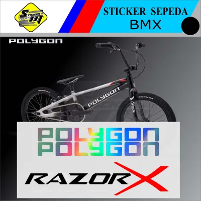 STICKER SEPEDA POLYGON RAZOR X HOLOGRAM ACESORIS SEPEDA BMX
