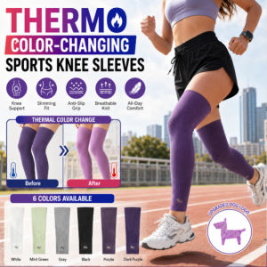 Thermal Color Changing Knee Sleeve Sports Compression Leg Sleeve Temperature Sensitive Color Change Breathable Anti Slip