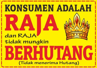 Cetak Print Logo Stiker Dilarang Ngutang Tidak Terima Hutang Bon Murah Custom