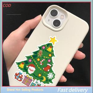 💓💖🧧🏮 สติกเกอร์ปริศนาคริสต์มาส16ชิ้นทำหน้าซานตาคลอส DIY กันน้ำสำหรับเด็กสติ๊กเกอร์เกมจิ๊กซอว์ตกแต่งงานปาร์ตี้สำหรับเด็ก